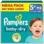 Baby Dry - Maat 5+ - Mega Pack - 112 stuks - 12/17 KG
