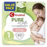 1+1 gratis: Kruidvat Pure & Soft 1 Newborn Small Luiers Valuepack