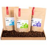Koffiebonen Proefpakket - cadeaupakket - vers gebrand - bonen - Top selectie - 3 x 200g - direct van Amsterdamse microbranderij
