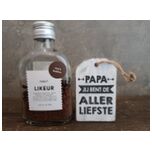 Cadeau-Zakflacon-Likeur-Koffielikeur-Vader-Papa-Bonus Vader-Vaderdag-Kerst-Sinterklaas-Verjaardag-Jubileum-Houten Label-Hero
