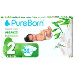 PureBorn Baby Luiers Made from Organic Bamboo Size 2 36kg 32 Stuks 900g bij Jumbo