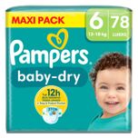 Pampers BabyDry Maat 6, 78 Luiers Aanbieding bij | Maxi en mega verpakkingen 70 124 luiers