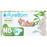 PureBorn Baby Luiers Made from Organic Bamboo Maat NB up to 5 kg 34 Stuks 900g bij Jumbo