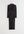 Draped Padded Shoulder Midi Turtleneck Dress Black Glitter Dresses in maat 34