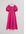 Linen Puff Sleeve Midi Dress Bright Pink Alledaagse jurken in maat 44