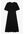 Zwarte Linnen Midi Jurk Met Korte Mouwen Zwart Alledaagse jurken in maat 34. Kleur: Black