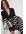 Gestreepte ribgebreide jurk met uitlopende mouwen - Black,Stripe