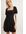 Mini-jurk met pofmouwen en gestrikte achterkant - Black