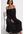 Off-shoulder midi-jurk met lange mouwen - Black