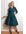 Jane swing jurk in marineblauw en groen