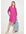 Dames Zomerse linnen jurk in Pink, Gr: XL