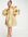 Curve - Babydoll mini-jurk van jacquard met pofmouwen in goud