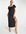 Midi-jurk met pofmouwen en polkadots-Zwart
