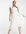 X Jac Jossa - Midi jurk met stroken, gesmokte buste en geruchete mouwen in wit