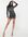 4th & Reckless - Mini jurk met open achterkant en lange mouwen in zwart met zilverkleurige lovertjes