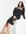 ASOS DESIGN Curve - Midi bodycon-jurk met bardot-halslijn, lange mouwen en uitsnijding bij de hals in zwart