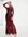 Lange jurk met lange jurk, lovertjes en fishtail in wijnrood