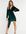 Exclusives - Gerimpelde fluwelen mini-jurk met strik aan de voorkant in smaragdgroen