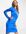 Satijnen jurk met blote schouder en rimpeleffect in kobaltblauw
