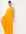 ASOS DESIGN Curve - Lange geplooide jurk met blote schouder en elastisch scrunchie-bandje in goudsbloem