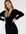 Exclusives - Fluwelen mini-jurk met gestrikte voorkant en ruches in zwart