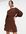 Gesmokte mini-jurk in chocoladebruin