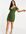 Aangerimpelde mini-jurk met blote schouders en olijfkleurige lovertjes-Groen