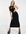 Slash - Midi jurk met uitsnijding van biologisch katoen in zwart