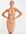 Slankvallende gerimpelde mini-jurk met gekruiste voorkant in camel-Neutraal