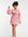 ASOS DESIGN Curve - Gerimpelde mini jurk van gestipt jacquard met gestrikte voorkant-Roze