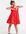 Poplin mini overgooier-jurk in rood-Veelkleurig