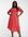 X Jac Jossa - Exclusives - Midi-jurk met knoopsluiting, pofmouwen en fijne print in rood-Veelkleurig