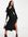 ASOS DESIGN Tall - Geribbeld gebreide jurk met V-hals in zwart