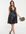 ASOS DESIGN Maternity - Geplooide mini-jurk met leerlook in zwart
