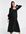 Fashion Union - Zwangerschapskleding - Gesmokte midi-strandjurk met lange mouwen in zwart
