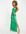 Maxi jurk van satijn met gedrapeerde halslijn in smaragdgroen