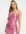 Exclusives - Strapless mini jurk met ruches in metallic roze