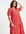 Exclusives - Lange jurk met pofmouwen in rode bloemen-Rood