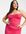 Slankvallende mini-jurk met gedrapeerde halslijn in fuschia-Roze