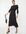 Selena - Midi jurk met pofmouwen in zwart met print van micro-sterretjes