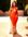 X Stassie - Midi-jurk met halternek, uitsnijdingen en handschoendetail in oranje-Neutraal