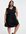 New Look Curve - Aangerimpelde jersey jurk met V-hals en korte mouwen in zwart