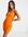 Soepelvallen mini-jurk met keyhole in oranje