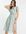 X Olivia Bowen - Midi jurk met uitsnijding aan de zijkant, dijsplit en bloemenprint in saliegroen-Meerkleurig