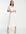 Zachte midi jurk met hartvormige halslijn, knoopsluiting en kanten inzetstukken in wit
