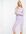 Midi-jurk van mesh met lange mouwen in paarse wervelprint