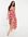Girl In Mind - Lange jurk met overslag en rood met roze bloemenprint-Veelkleurig