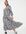 Hooggesloten lange A-lijn jurk met stroken in lila madeliefjesprint-Meerkleurig