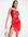 Bodycon mini-jurk met gedrapeerde halslijn en bandjes in rood