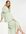ASOS DESIGN Maternity - Hoogsluitende midi jurk met kanten inzetstukken en rasterstructuur in saliegroen